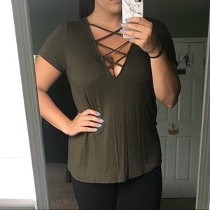 Charlotte Russe lace up top